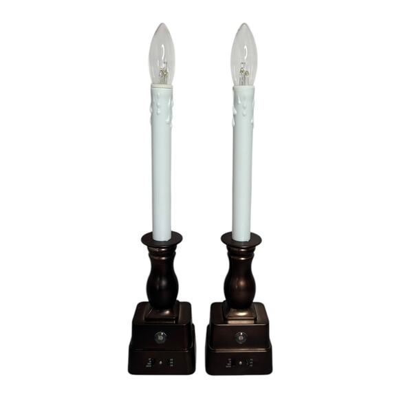 Bethlehem Lights Window Candles Sensor Battery Operated Bronze Lot Of 2 - Picture 5 of 12
